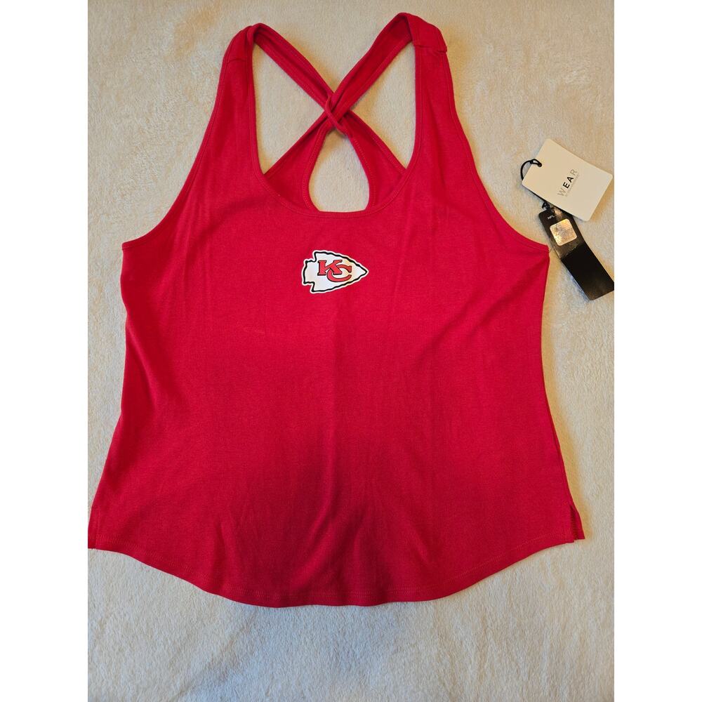 Sz XL WEAR BY ERIN ANDREW'S Red KC Chiefs Racerback Logo Tank